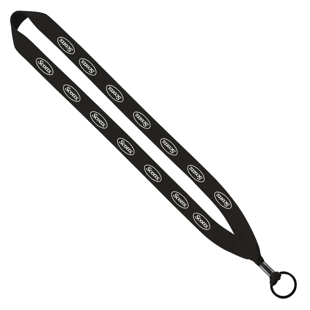 3/4" Polyester Lanyard with Metal Crimp & Split-Ring 1