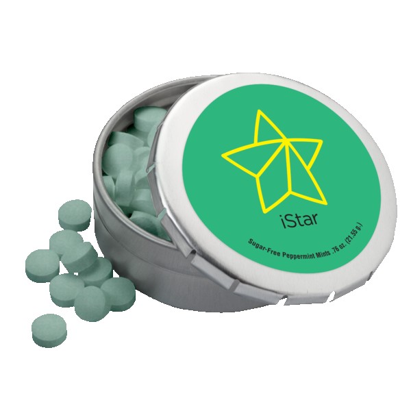 2 1/8" Large Round Push Tin with Mints 1