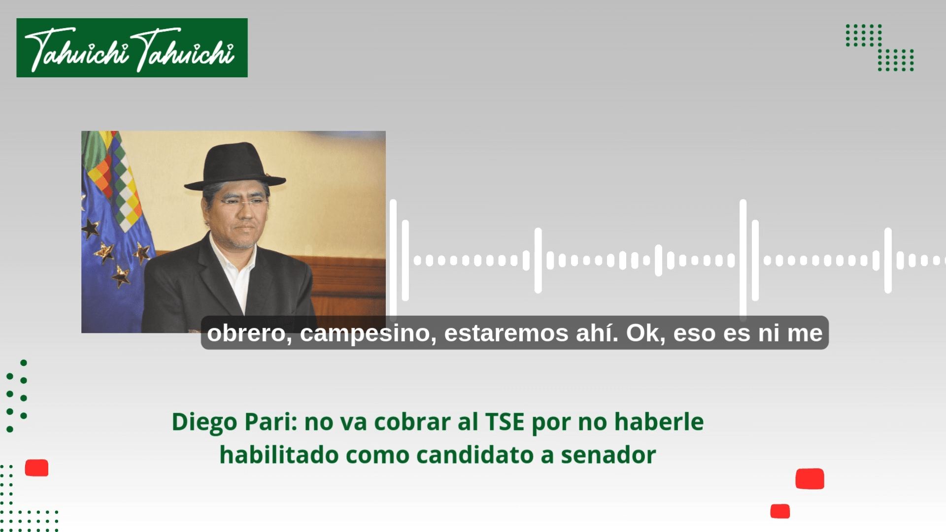 Diego Pari: no va cobrar al TSE por no haberle habilitado como candidato a senador Diego Pari: no va cobrar al TSE por no haberle habilitado como candidato a senador