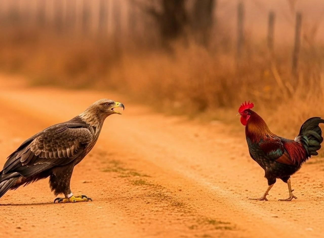 ¡ESTA ÁGUILA NO SABÍA QUE EL GALLO ERA DE PELEA! ¡ESTA ÁGUILA NO SABÍA QUE EL GALLO ERA DE PELEA!