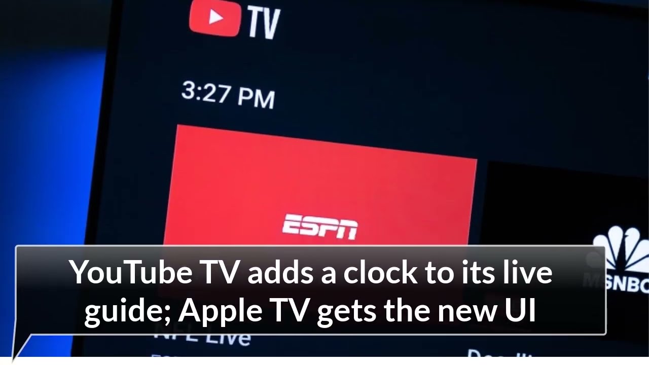 YouTube TV はライブ ガイドに時計を追加します。 Apple TVが新しいUIを取得 YouTube TV はライブ ガイドに時計を追加します。 Apple TVが新しいUIを取得