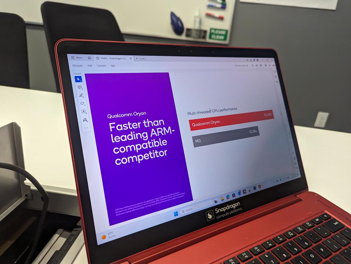 クアルコムは、自社の新しいチップはアップルの M3 より 21% 高速であると主張 クアルコムは、自社の新しいチップはアップルの M3 より 21% 高速であると主張