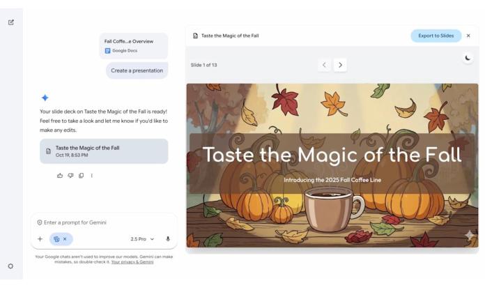 Google’s Gemini will now generate presentations for you Google’s Gemini will now generate presentations for you