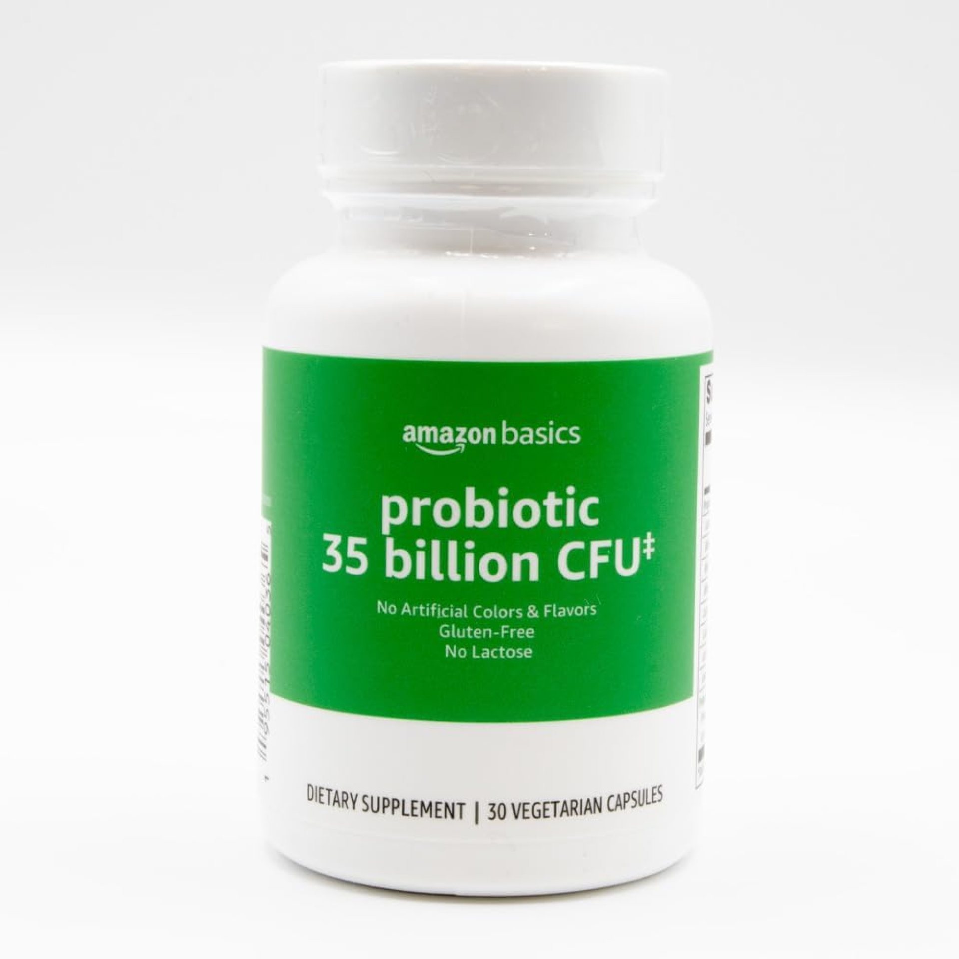 Amazon Basics Probiotic 35 Billion CFU, 8 Probiotic Strains with Prebiotic Blend, Supports Healthy Digestion, 30 Vegetarian Capsules, 1 Month Supply (Previously Solimo) Amazon Basics Probiotic 35 Billion CFU, 8 Probiotic Strains with Prebiotic Blend, Supports Healthy Digestion, 30 Vegetarian Capsules, 1 Month Supply (Previously Solimo)
