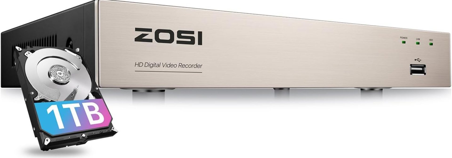 ZOSI 3K Lite 8 Channel Hybrid 4 in 1 HD TVI CCTV DVR, AI Human/Vehicle Detection, Remote Access, 8CH 1080P H.265+ Surveillance Video Recorder with 1TB Hard Drive for Home Security Camera System ZOSI 3K Lite 8 Channel Hybrid 4 in 1 HD TVI CCTV DVR, AI Human/Vehicle Detection, Remote Access, 8CH 1080P H.265+ Surveillance Video Recorder with 1TB Hard Drive for Home Security Camera System