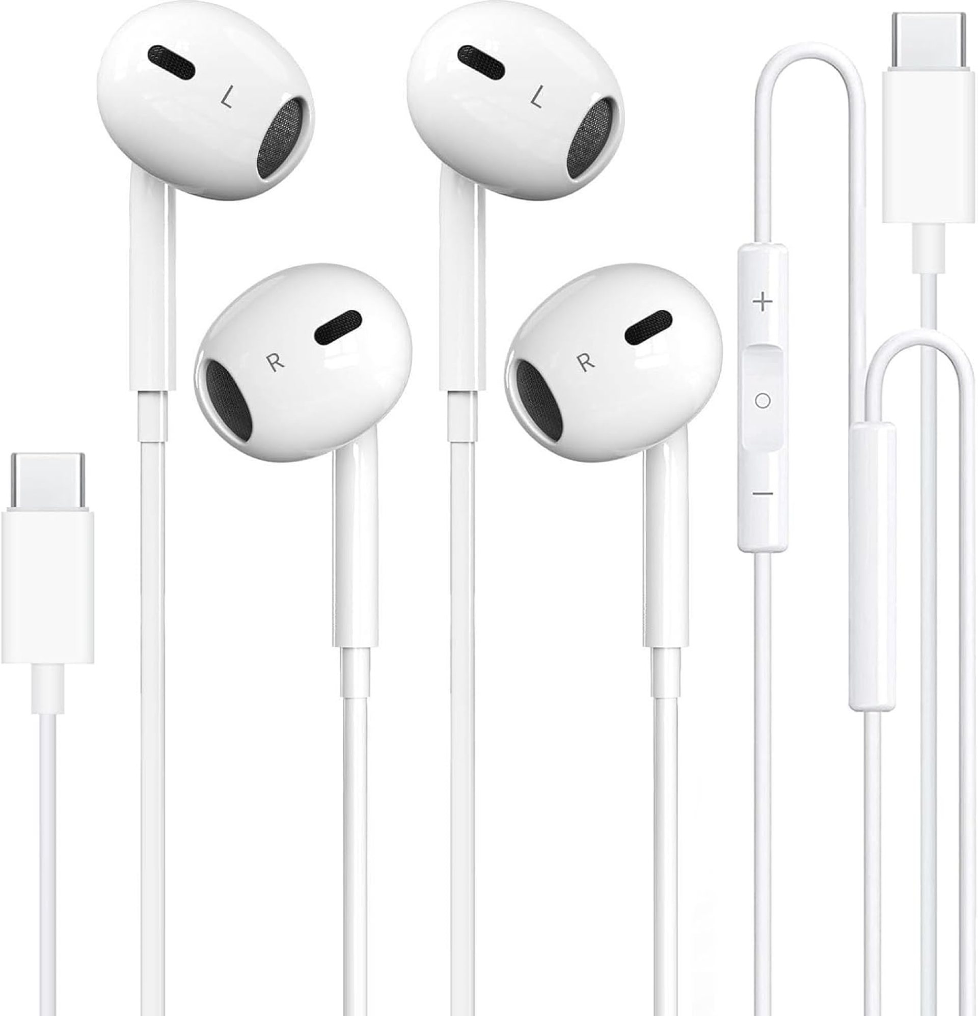 2 Pack-USB C Headphones Wired for iPhone 15, Type C Earphones with Microphone & Remote Noise Cancelling Earbuds for iPhone 15 Pro Max, iPad, Galaxy S23/S22/S21/S20/Ultra Note 10/20, Pixel 7/6/5/4 2 Pack-USB C Headphones Wired for iPhone 15, Type C Earphones with Microphone & Remote Noise Cancelling Earbuds for iPhone 15 Pro Max, iPad, Galaxy S23/S22/S21/S20/Ultra Note 10/20, Pixel 7/6/5/4
