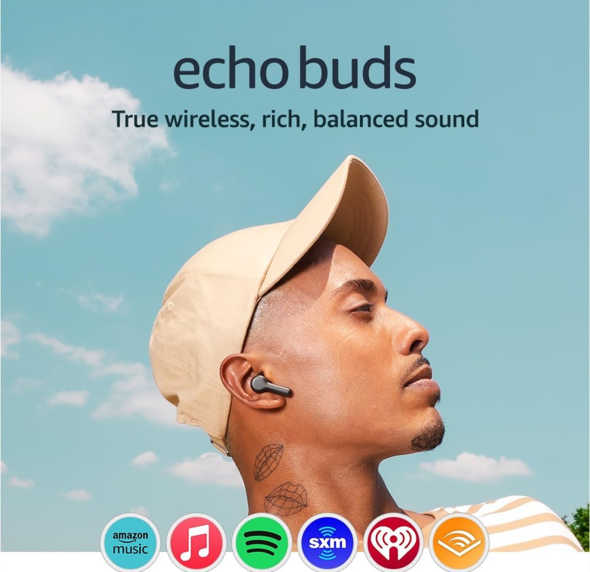 Amazon Echo Buds (newest model), True Wireless Bluetooth 5.2 Earbuds with Alexa, audio personalization, multipoint, 20H battery with charging case, fast charging, sweat resistant, Black Amazon Echo Buds (newest model), True Wireless Bluetooth 5.2 Earbuds with Alexa, audio personalization, multipoint, 20H battery with charging case, fast charging, sweat resistant, Black