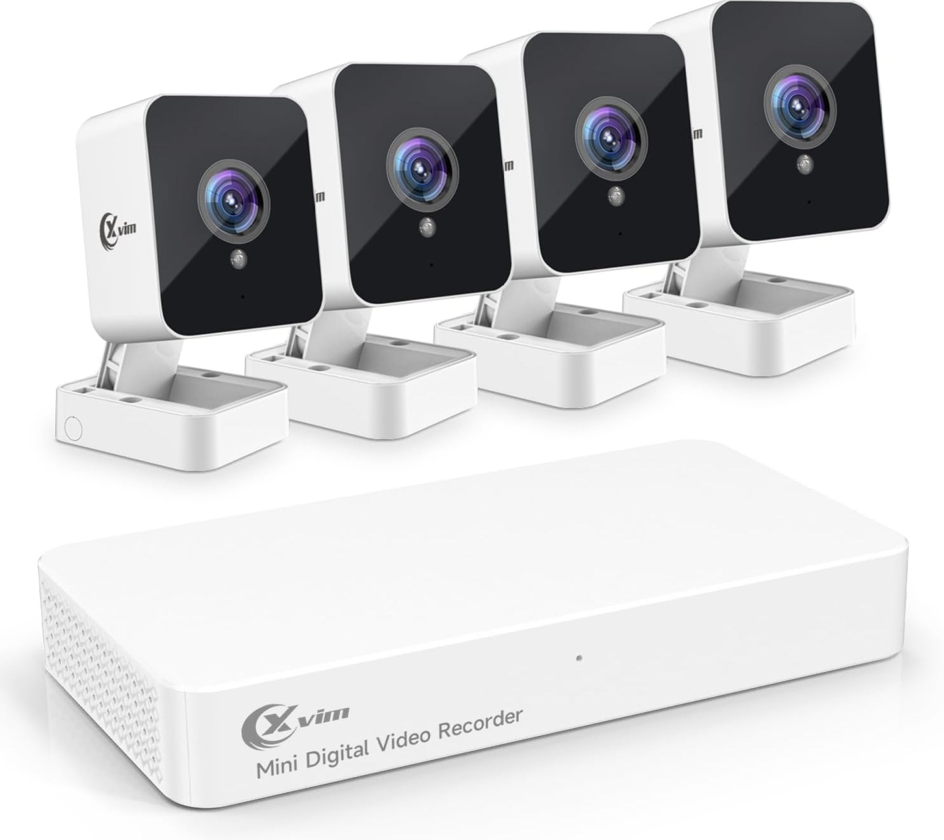 XVIM 8CH 1080P Wired Security Camera System with 64G SD Card, Mini 4PCS Security Camera System Outdoor, Night Vision, Remote Access, Waterproof XVIM 8CH 1080P Wired Security Camera System with 64G SD Card, Mini 4PCS Security Camera System Outdoor, Night Vision, Remote Access, Waterproof