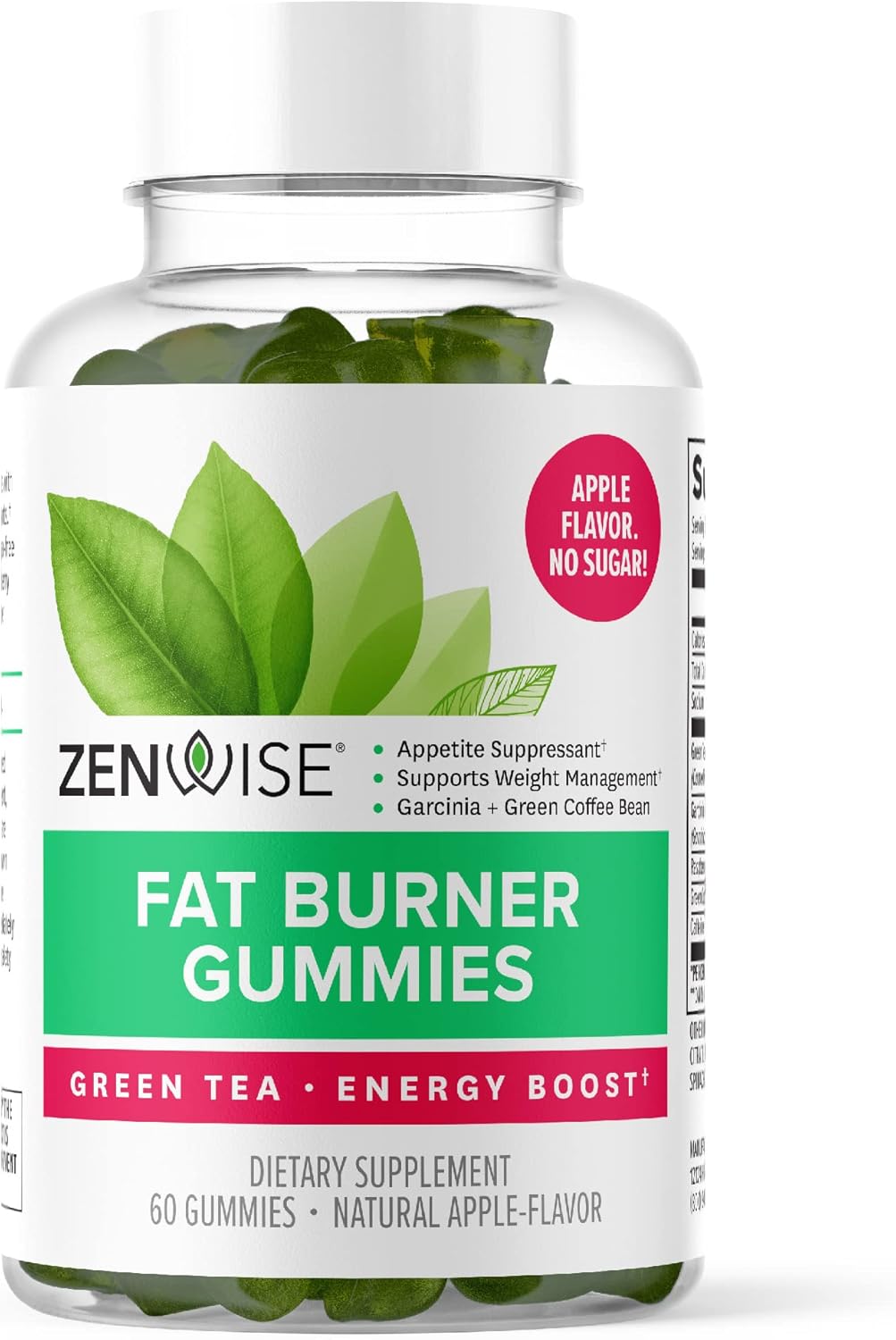 Zenwise Health Fat Burner Gummies – Appetite Suppressant for Weight Loss with Green Tea Extract and Garcinia Cambogia for Metabolism + Green Coffee Bean and Raspberry Ketone – 60 Count Apple Gummies Zenwise Health Fat Burner Gummies – Appetite Suppressant for Weight Loss with Green Tea Extract and Garcinia Cambogia for Metabolism + Green Coffee Bean and Raspberry Ketone – 60 Count Apple Gummies