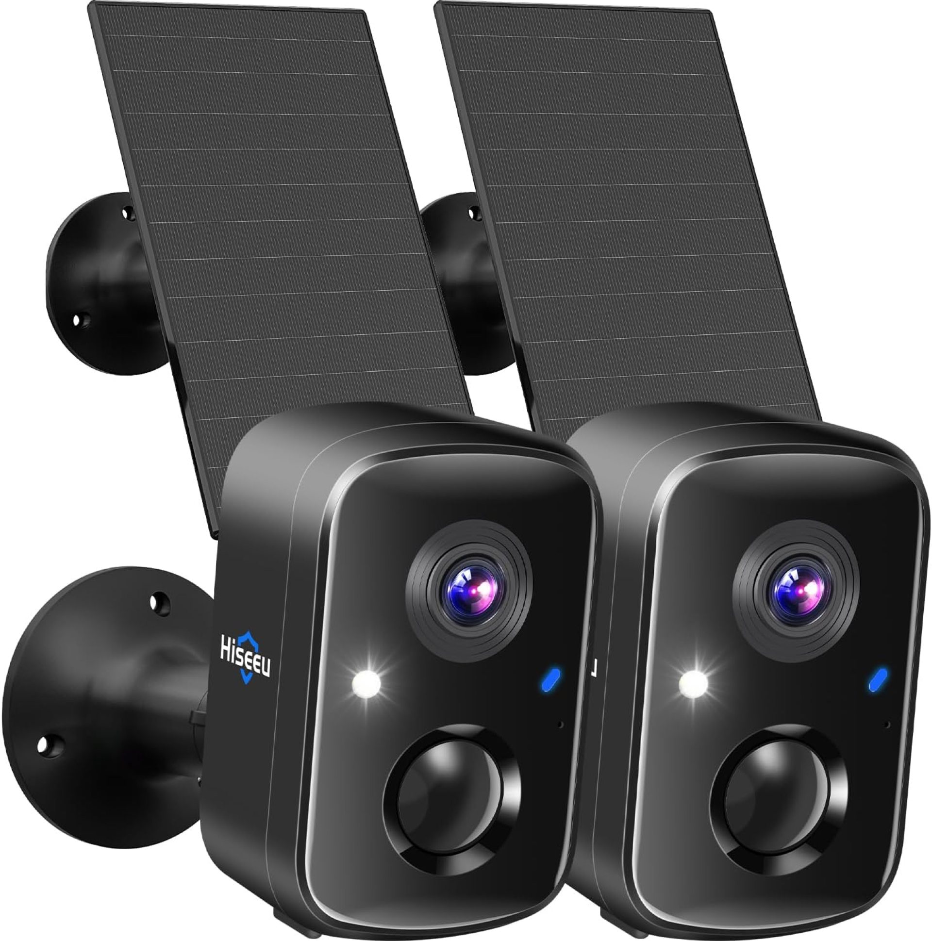 Hiseeu Security Cameras Wireless Outdoor, 2pcs Solar Powered 3K 4MP Surveillance WiFi Cameras for Home Security Outside, PIR/AI Motion Detection, Waterproof, Color Night Vision, 2-Way Audio, Black Hiseeu Security Cameras Wireless Outdoor, 2pcs Solar Powered 3K 4MP Surveillance WiFi Cameras for Home Security Outside, PIR/AI Motion Detection, Waterproof, Color Night Vision, 2-Way Audio, Black
