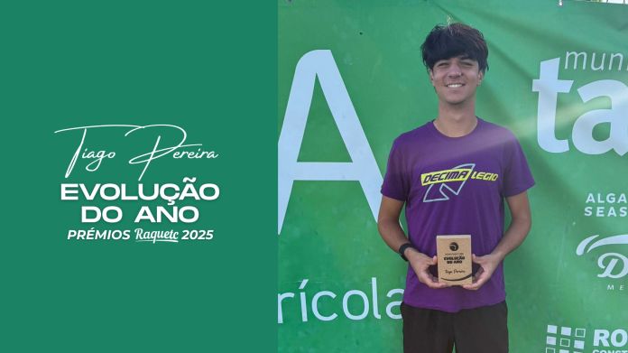 Prémios Raquetc 2025: Tiago Pereira reconhecido com a Evolução do Ano Prémios Raquetc 2025: Tiago Pereira reconhecido com a Evolução do Ano