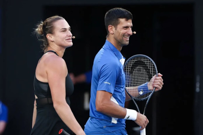 Novak Djokovic Channels Michael Jackson For Dance-Off with Aryna Sabalenka Novak Djokovic Channels Michael Jackson For Dance-Off with Aryna Sabalenka
