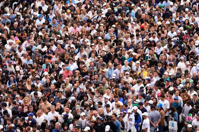 Fans remain stuck in line as US Open final begins because of extra security with Trump attending Fans remain stuck in line as US Open final begins because of extra security with Trump attending