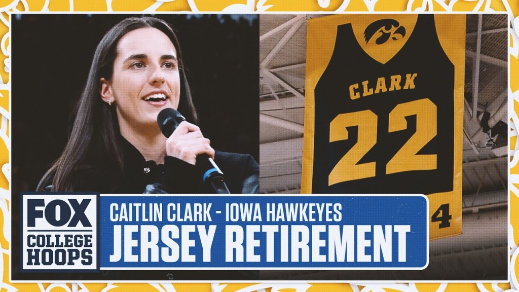 Caitlin Clark Iowa Hawkeyes Jersey Pensiunan Upacara Lengkap | Fox College Hoops Caitlin Clark Iowa Hawkeyes Jersey Pensiunan Upacara Lengkap | Fox College Hoops