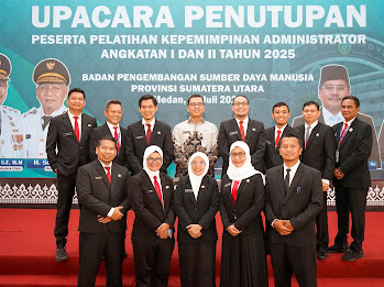 Tutup Pelatihan Kepemimpinan Administrator, Sekda Sumut Ajak ASN Jadi Motor Perubahan Pelayanan Publik Tutup Pelatihan Kepemimpinan Administrator, Sekda Sumut Ajak ASN Jadi Motor Perubahan Pelayanan Publik
