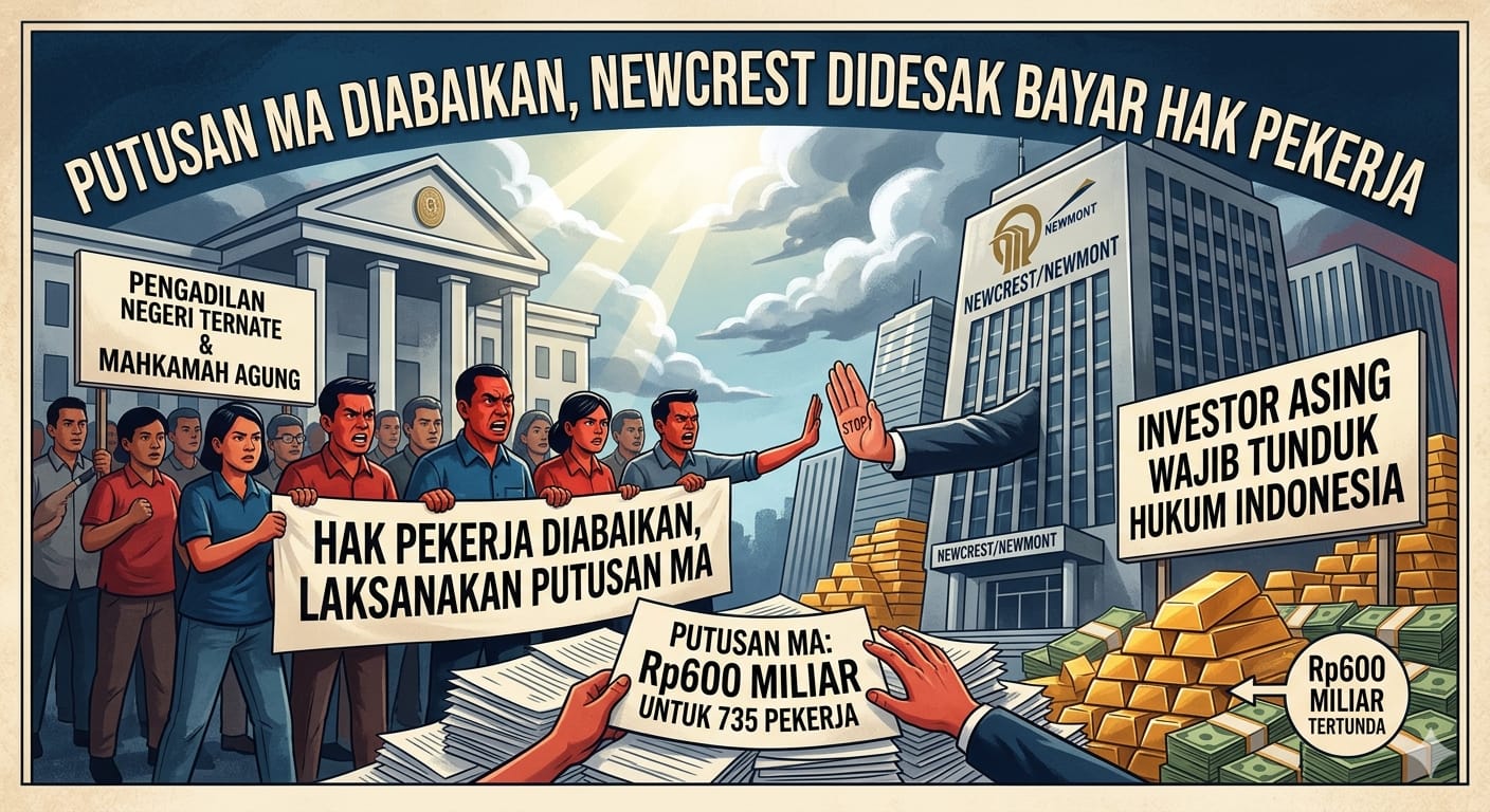 Newcrest Disorot: Putusan MA Diabaikan, Pesangon Rp600 Miliar Belum Dibayar Newcrest Disorot: Putusan MA Diabaikan, Pesangon Rp600 Miliar Belum Dibayar