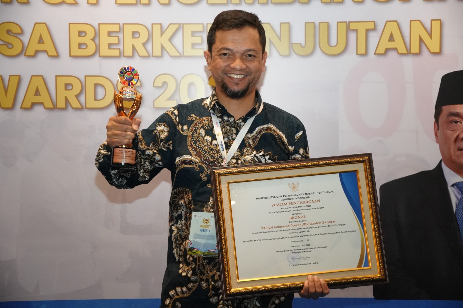 PLN Indonesia Power UBP Lontar Raih Apresiasi Penghargaan CSR & Pengembangan Desa Berkelanjutan (PDB) Awards 2025 PLN Indonesia Power UBP Lontar Raih Apresiasi Penghargaan CSR & Pengembangan Desa Berkelanjutan (PDB) Awards 2025