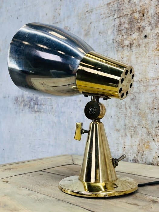 Lampe, Lampe de bureau (1) – Industrial – Aluminium, Laiton