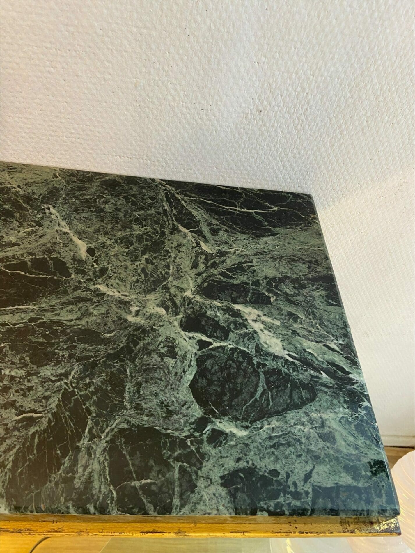 Console marbre vert et fer forgé