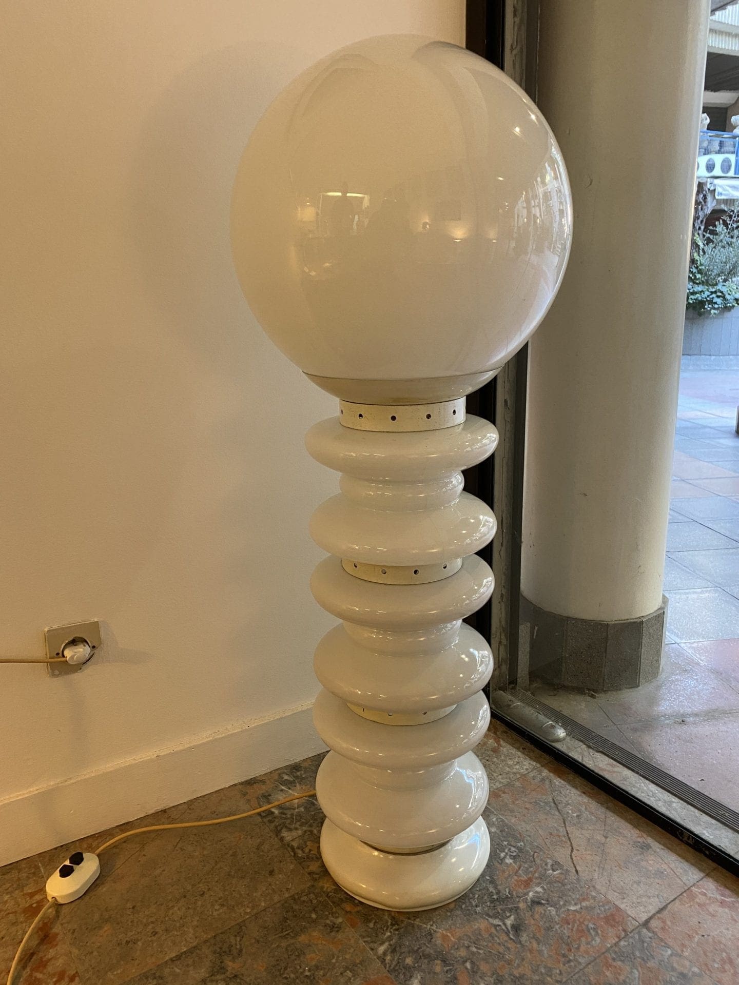 Carlo Nason – Lampe Murano blanche bilboquet