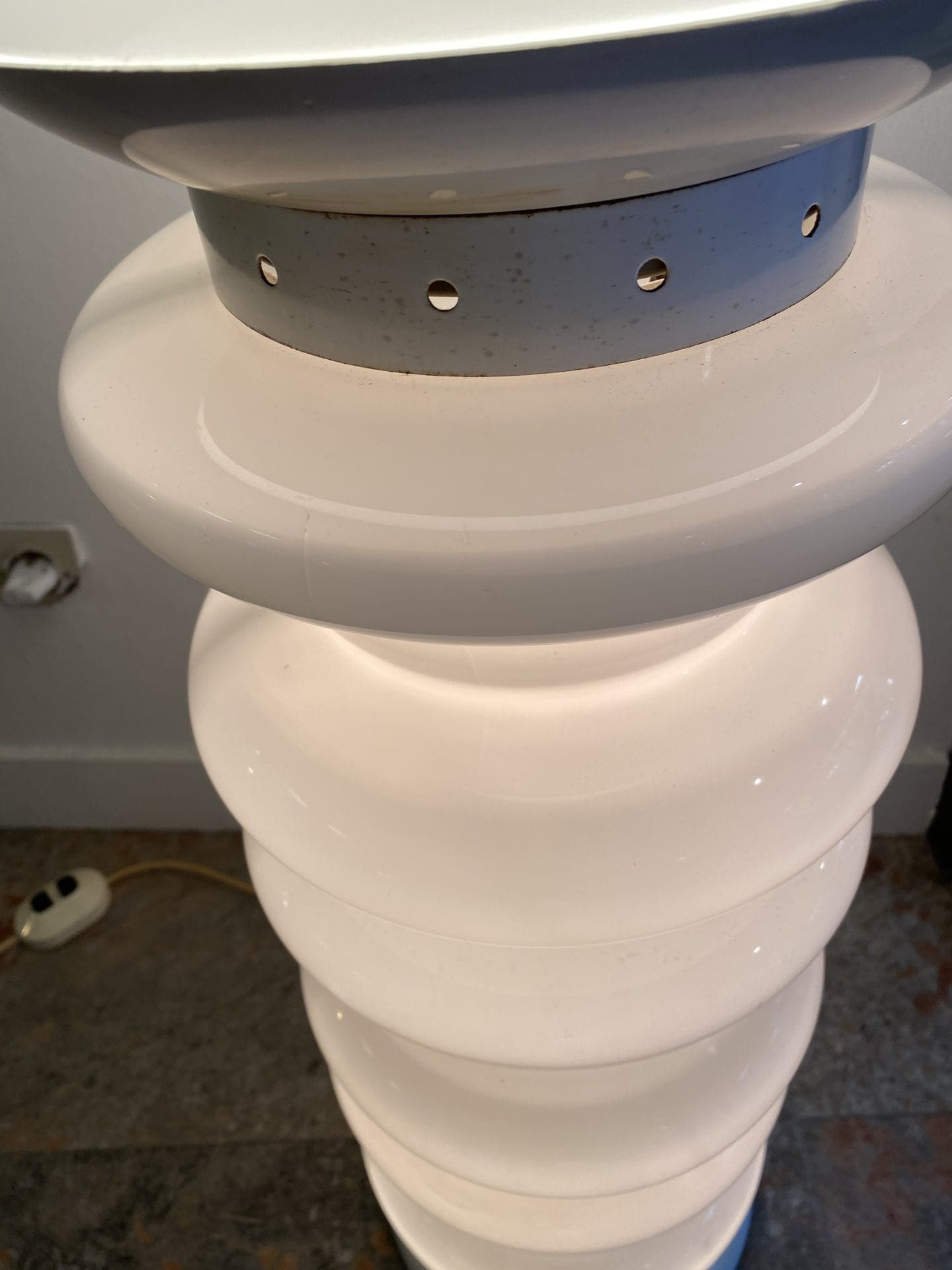 Carlo Nason – Lampe Murano blanche bilboquet