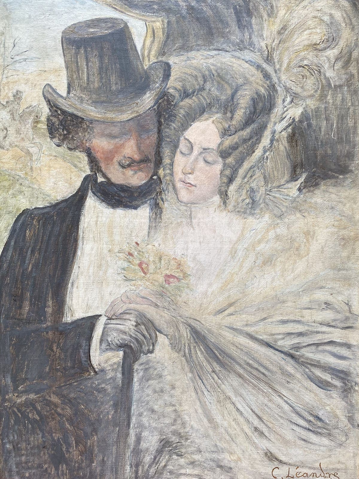 Charles Léandre – Les amoureux – 1925