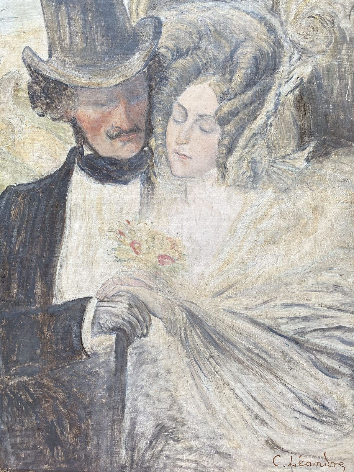 Charles Léandre – Les amoureux – 1925