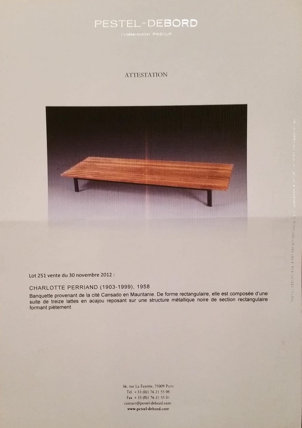Charlotte PERRIAND – Banquette CANSADO – circa 1950