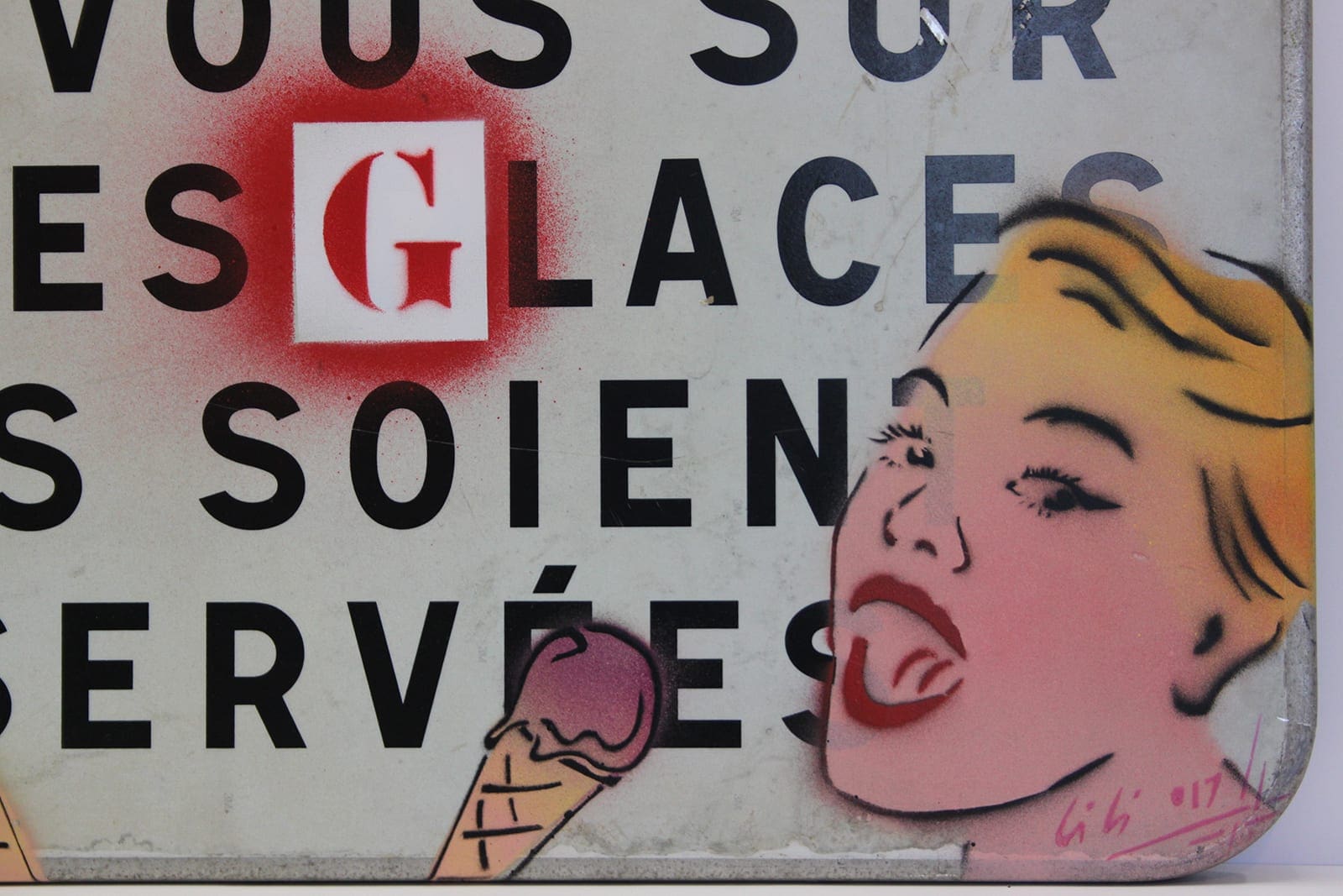 Christophe STOUVENEL – Places aux Glaces, 2017 – Pochoir signé