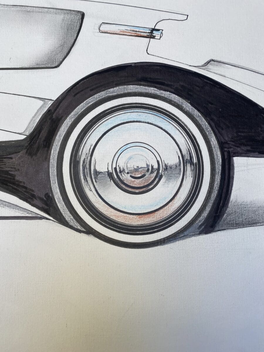 André Ferrand – Dessin « Citroën 15/6. 2027 » signé