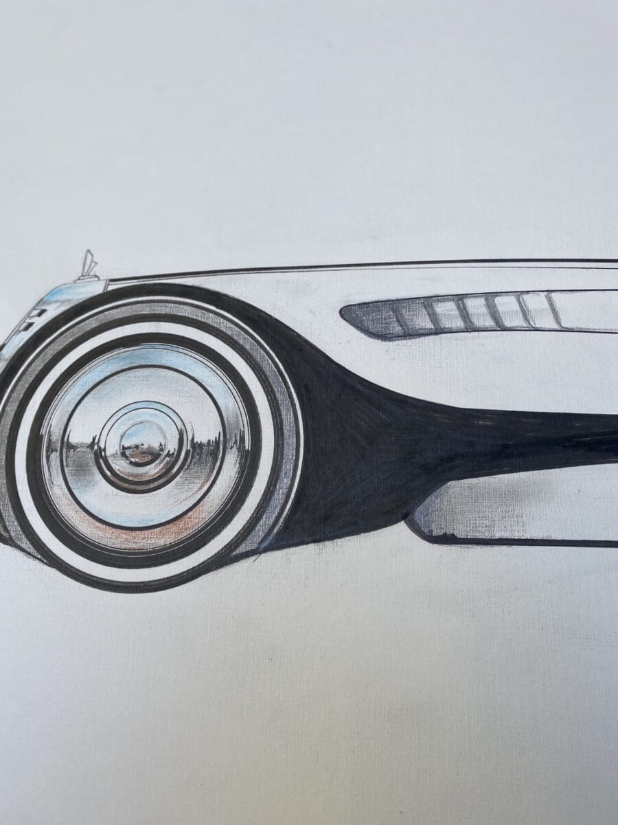 André Ferrand – Dessin « Citroën 15/6. 2027 » signé
