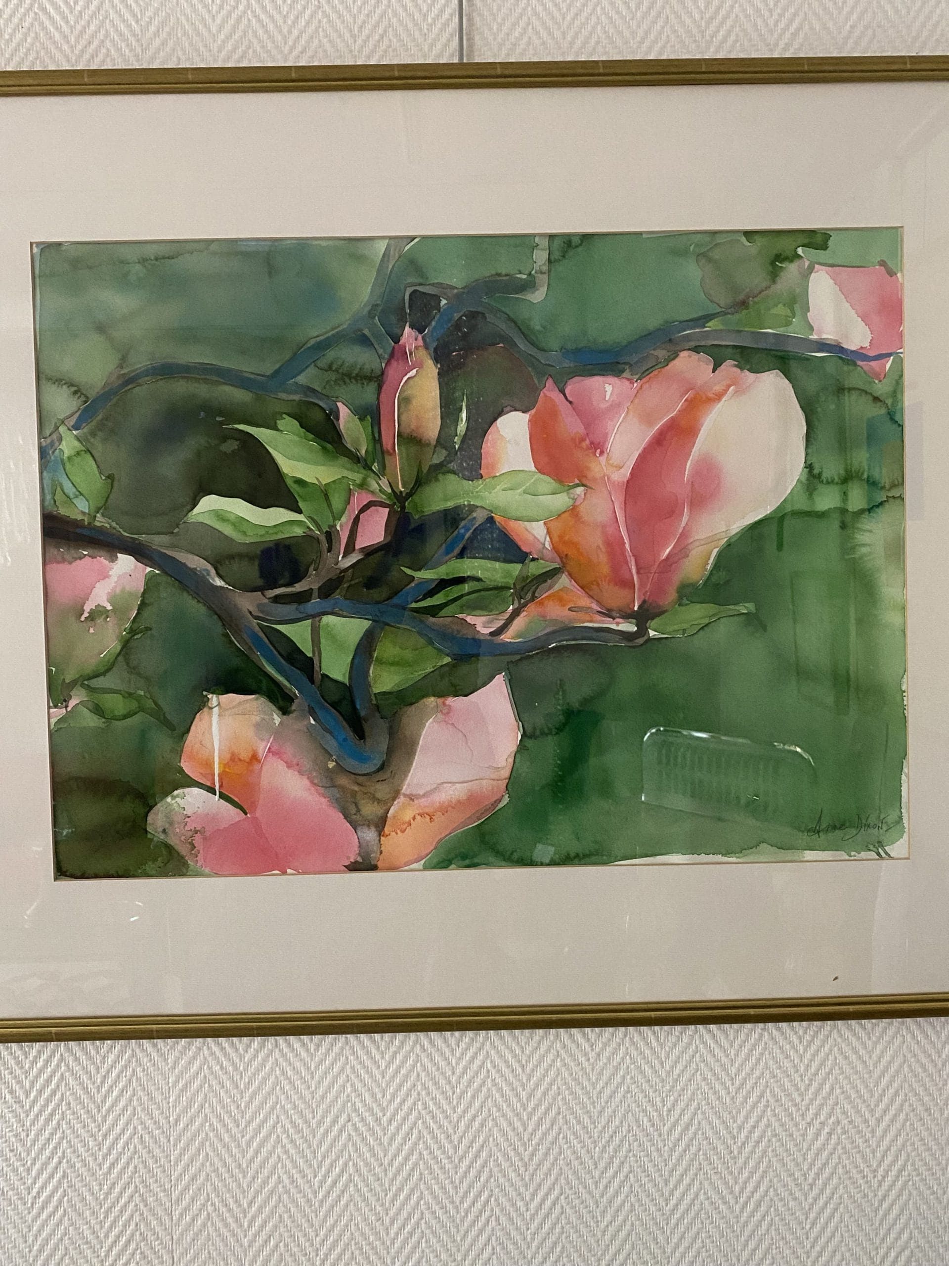 Anne Dixon – Fleurs Exotiques | Aquarelle Originale Circa 1990