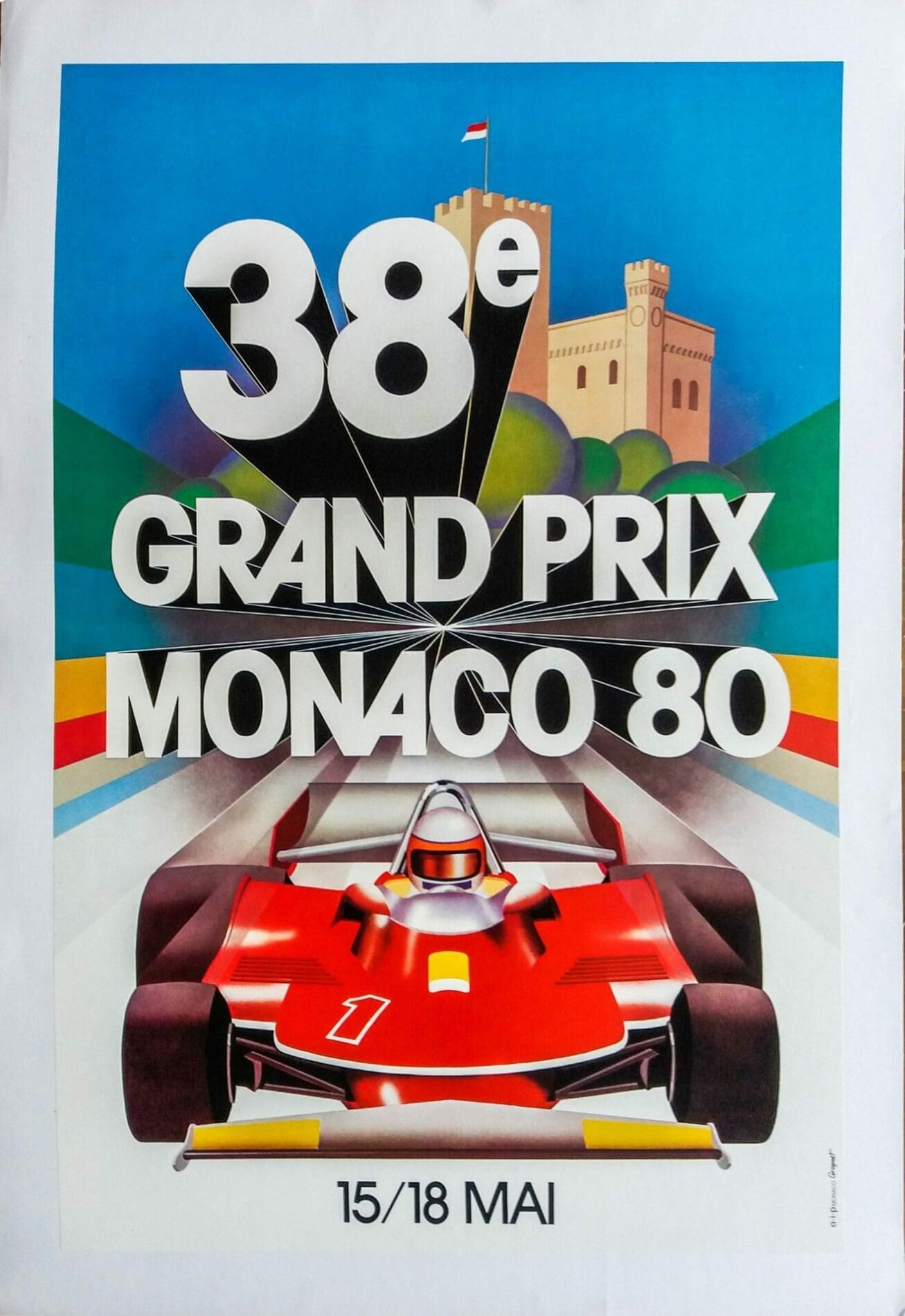 Affiche d’époque « 38ème Grand Prix Monaco »
