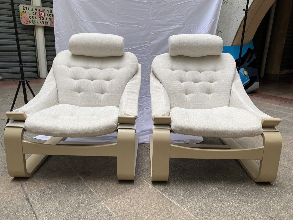 Fauteuils Kroken Ake Fribyter – Paire Authentique Design Scandinave 1970