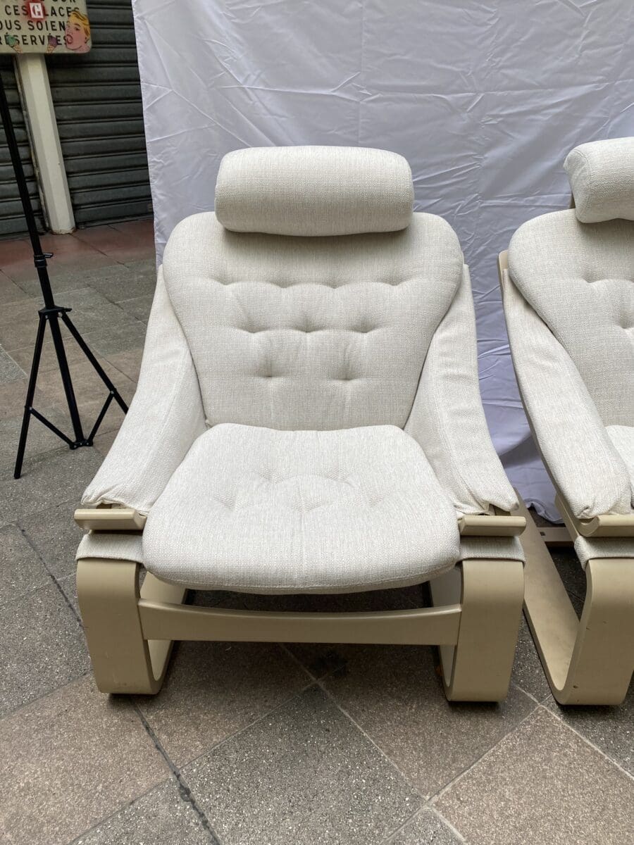 Fauteuils Kroken Ake Fribyter – Paire Authentique Design Scandinave 1970
