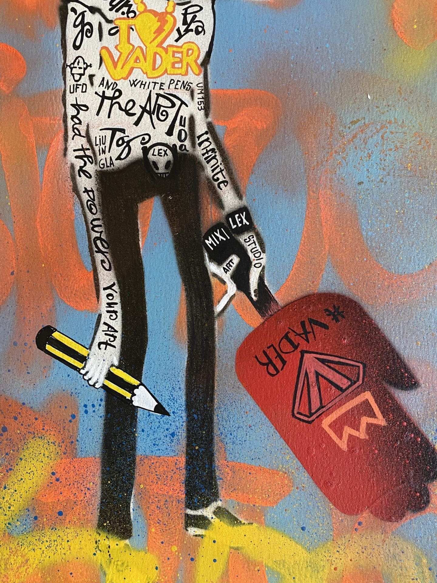 I Love Vader par Alberto Blanchart – Œuvre Contemporaine en Technique Mixte 50×35 cm
