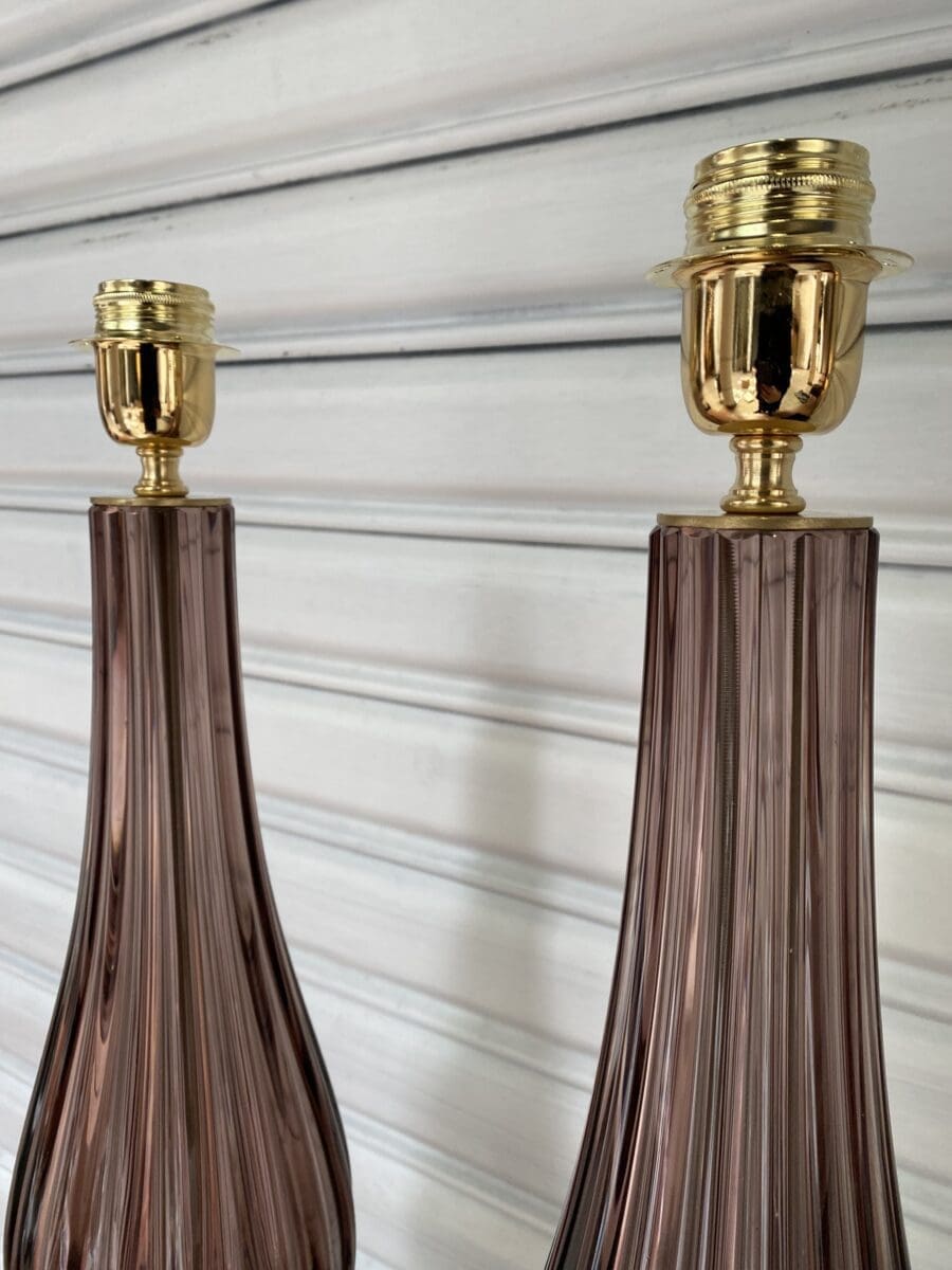 Alberto Dona – Paire de lampes violettes Murano – Occasion