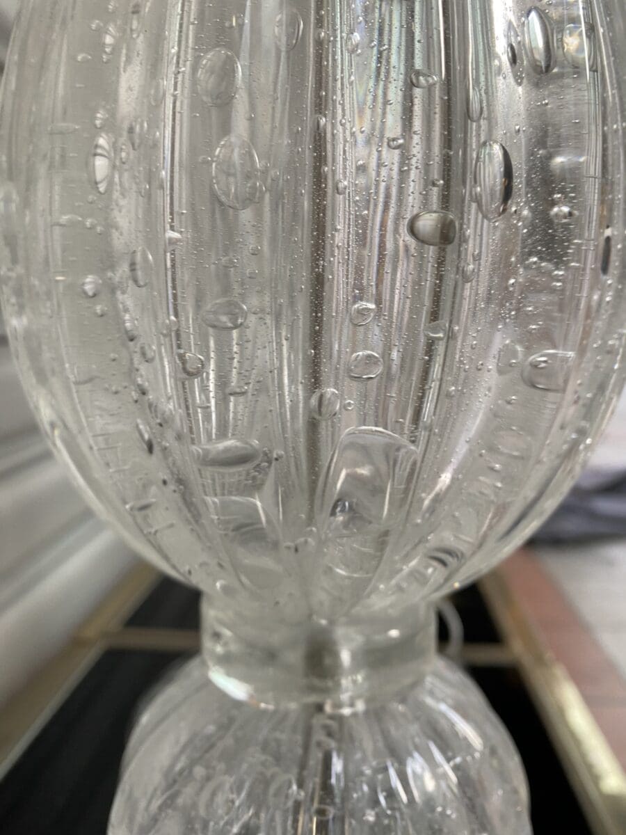 Alberto Dona – paire de lampes argents et transparentes Murano Occasion