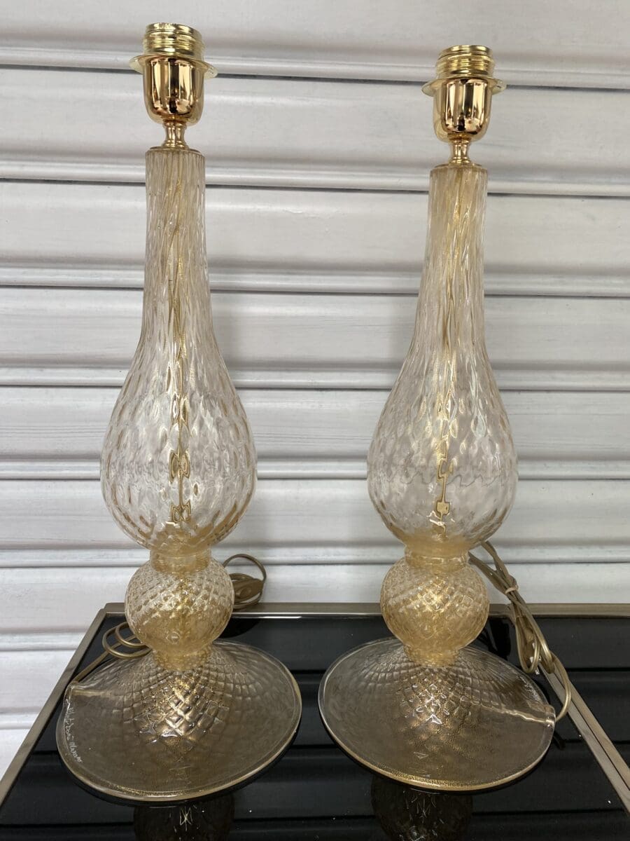 Alberto Dona – Paire de lampes dorées Occasion