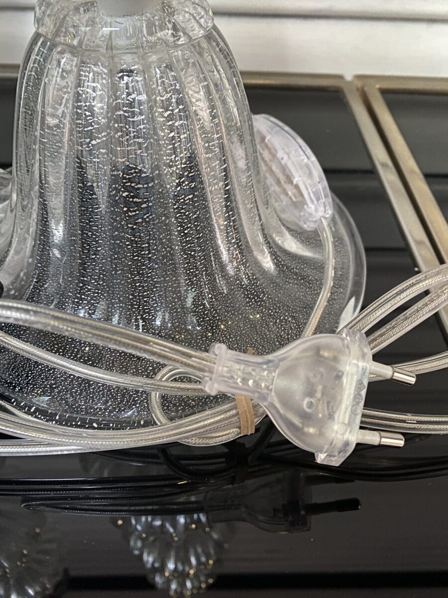 Alberto Dona – paire de lampes argents et transparentes Murano Occasion