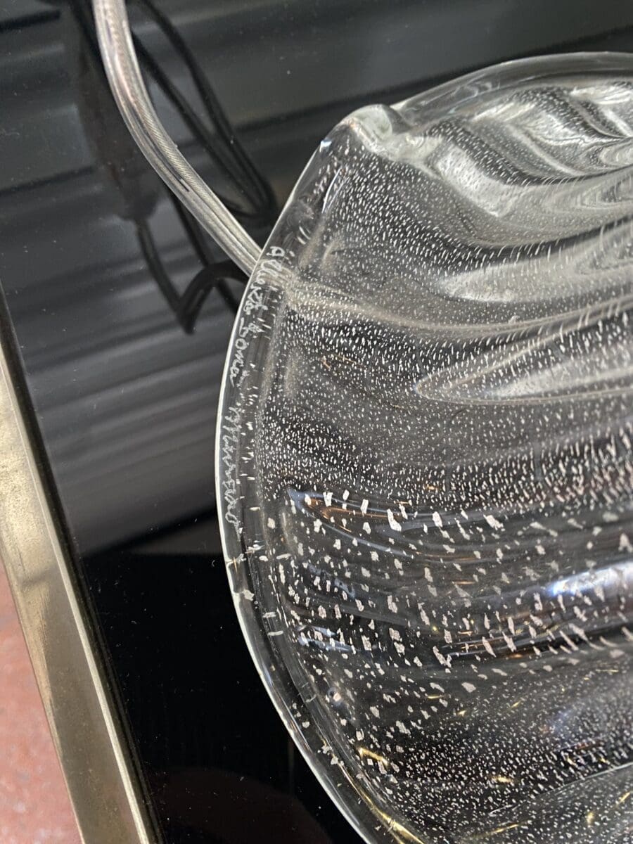 Alberto Dona – paire de lampes argents et transparentes Murano Occasion