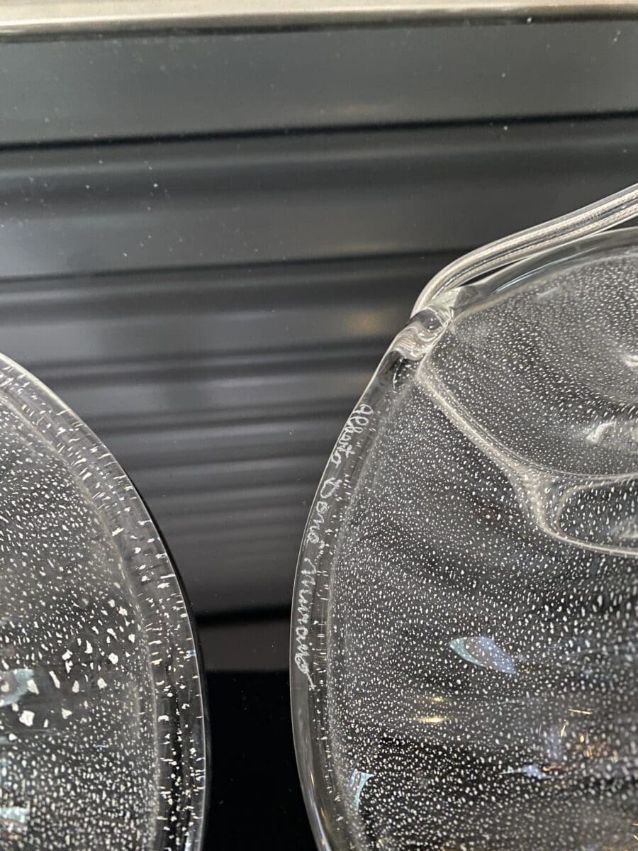 Alberto Dona – paire de lampes argents et transparentes Murano Occasion