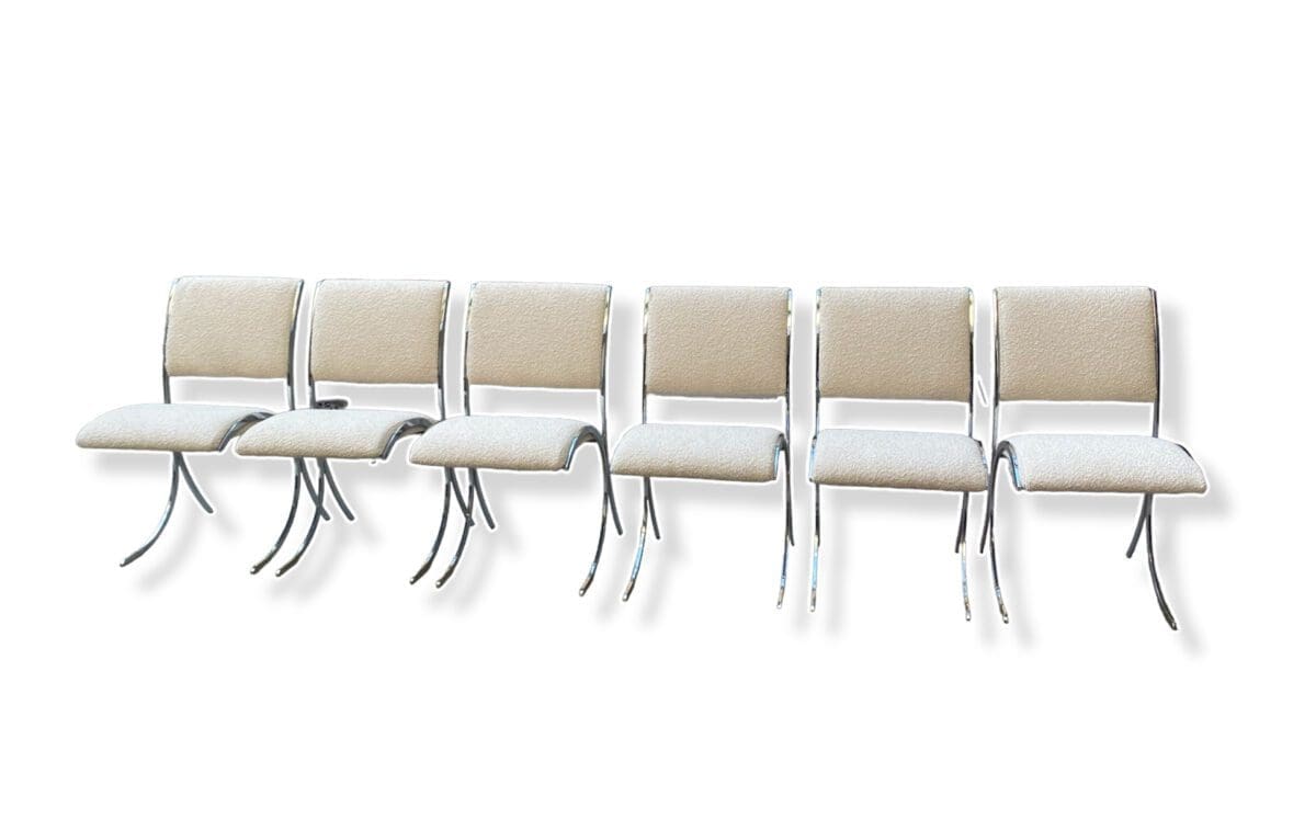 Ensemble de 6 Chaises Boris Tabacoff pour Christofle – Design Circa 1970