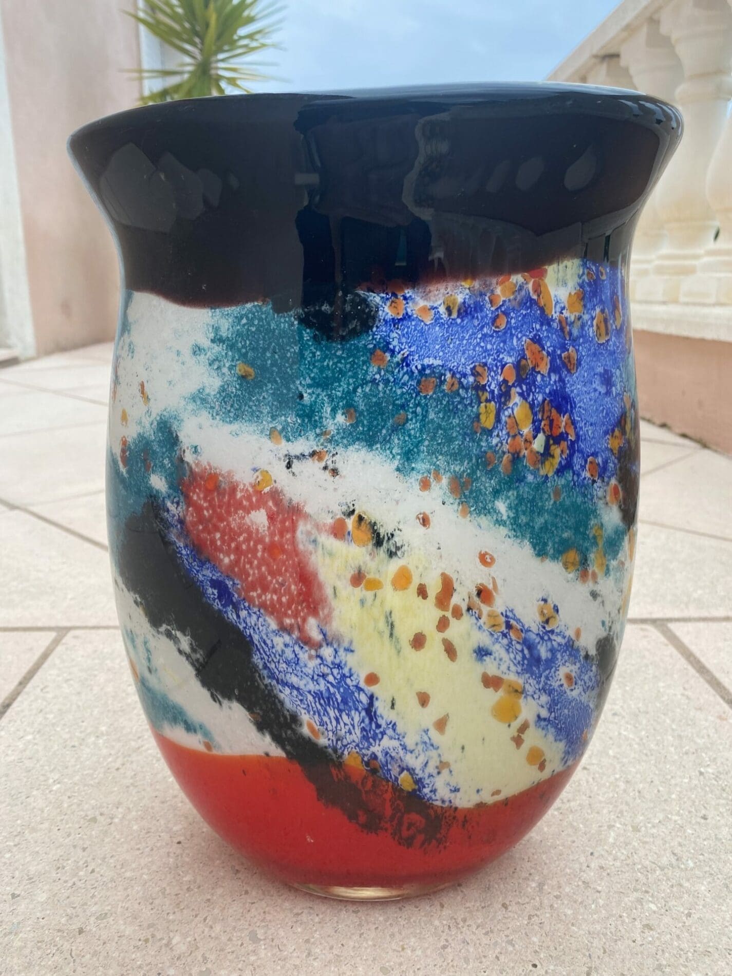 Beau vase en verre de Murano