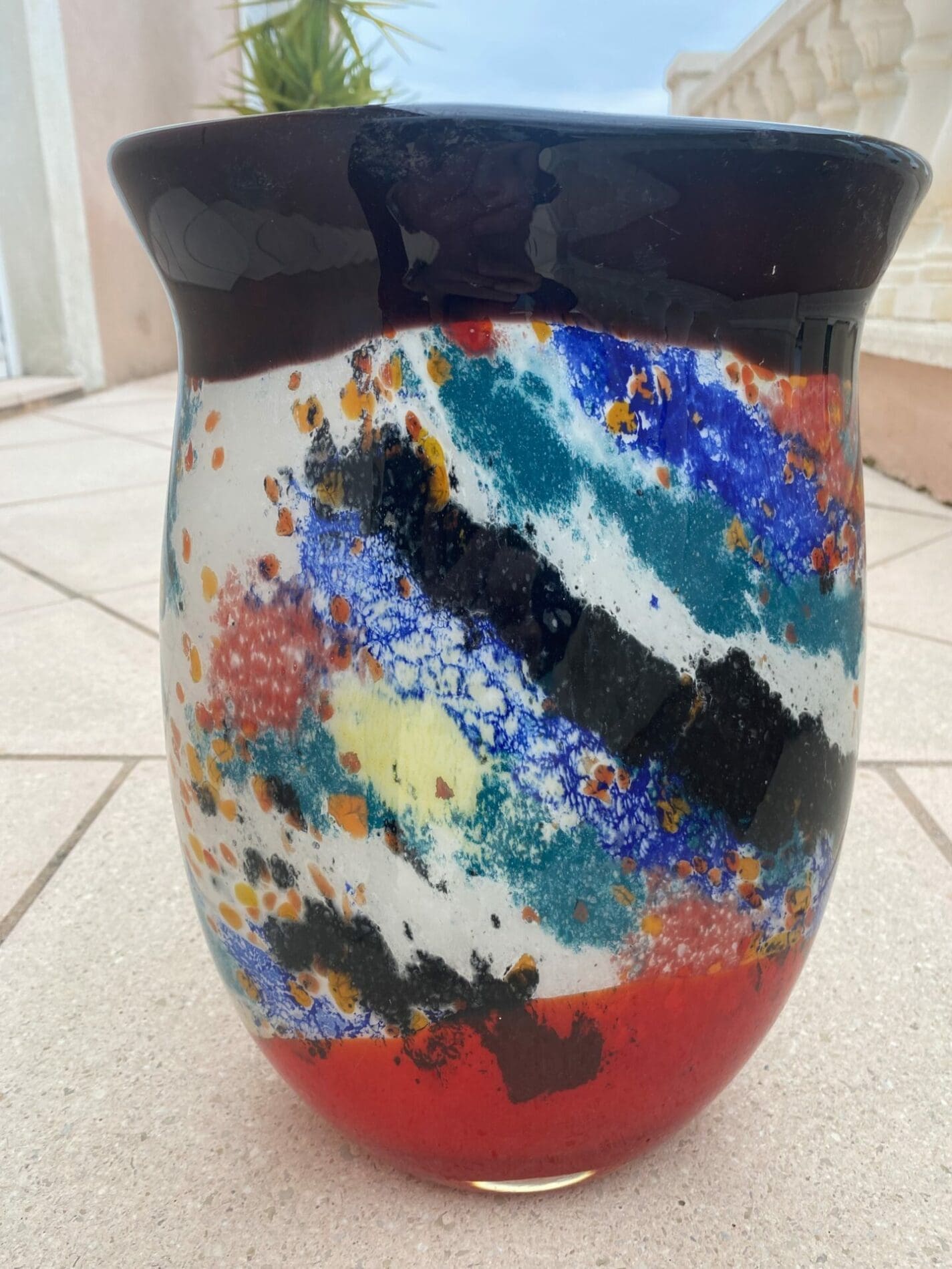 Beau vase en verre de Murano
