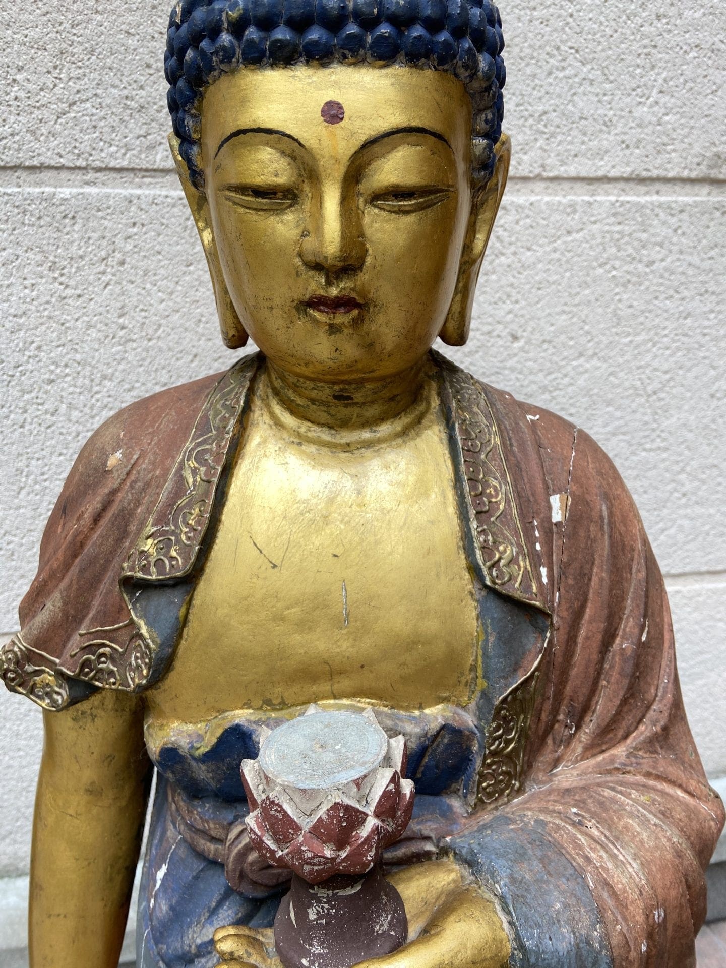 Buddha  – Sculpture Bois polychromé