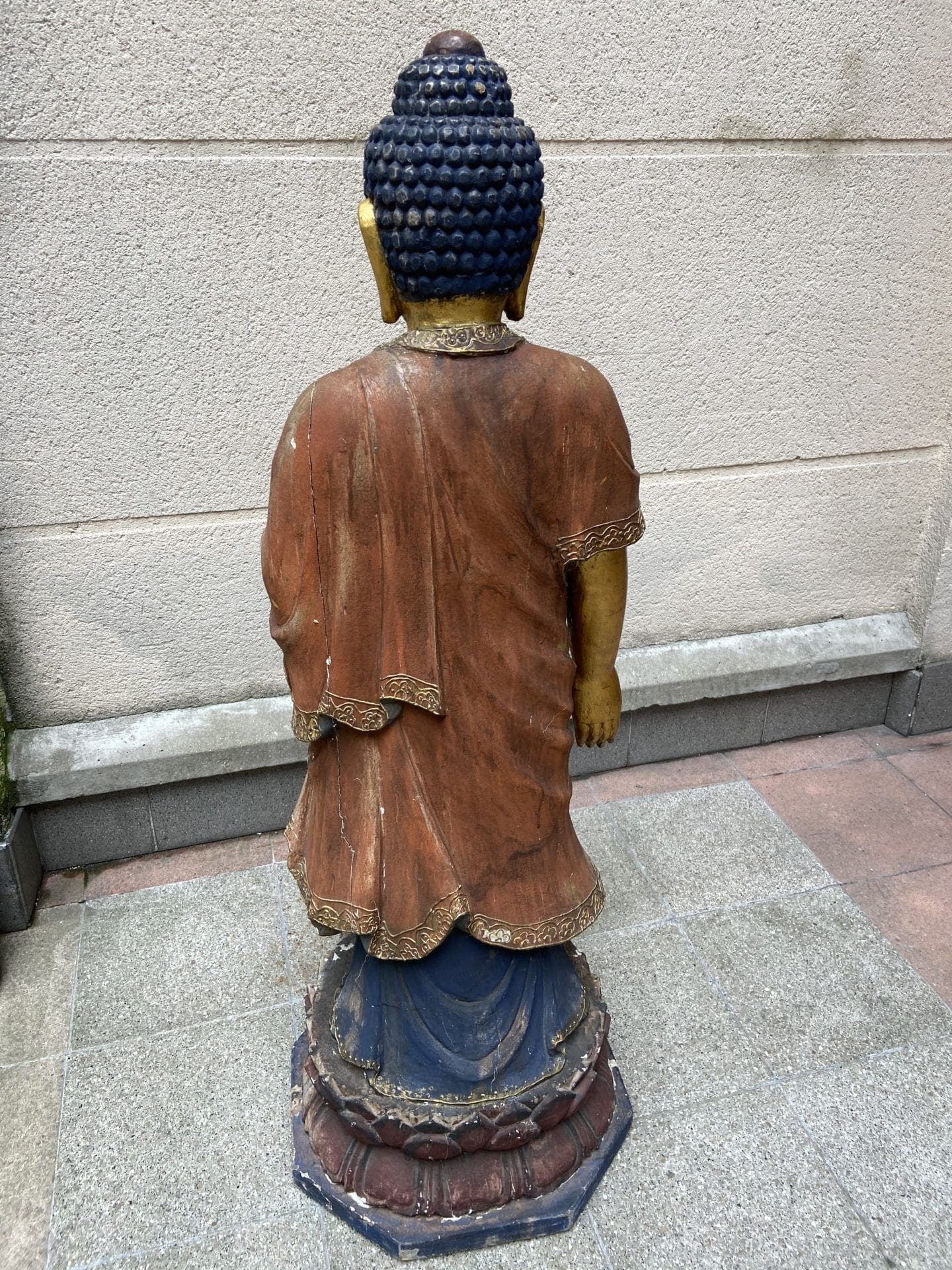 Buddha  – Sculpture Bois polychromé