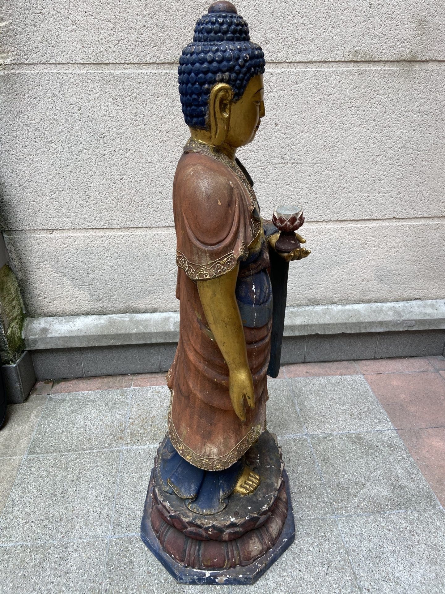 Buddha  – Sculpture Bois polychromé