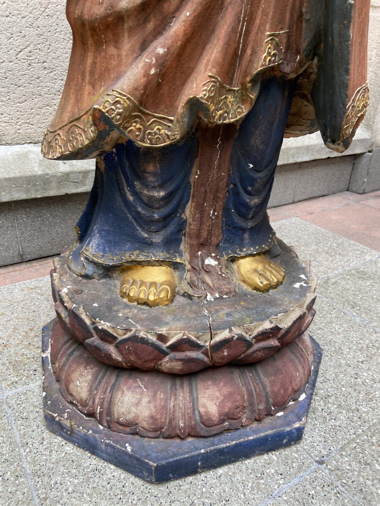 Buddha  – Sculpture Bois polychromé