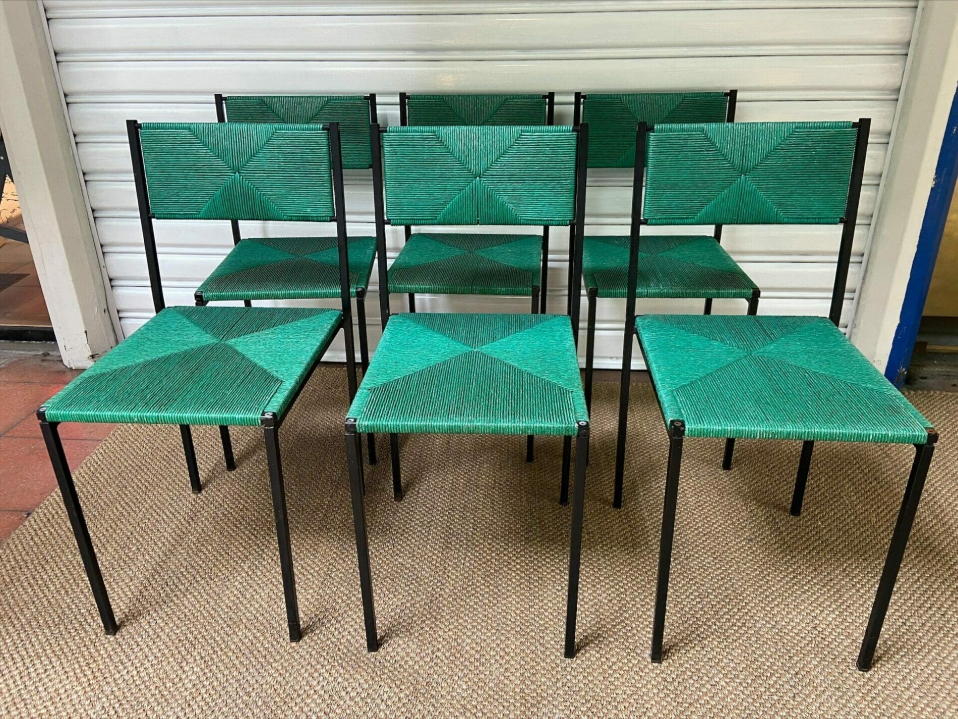 Giandomenico Belloti – 6 chaises modèle Paludis 150 vertes